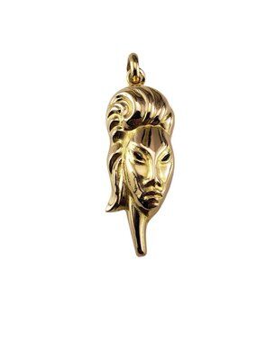 18 Karat Yellow Gold Woman's Head Charm/Pendant #19175